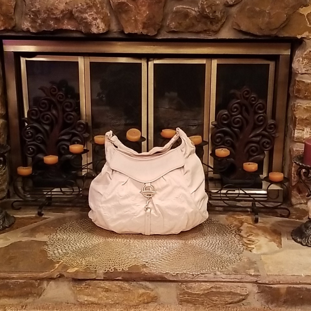 Laundry Shelli Segal Cream Color Lambskin Hobo Bag